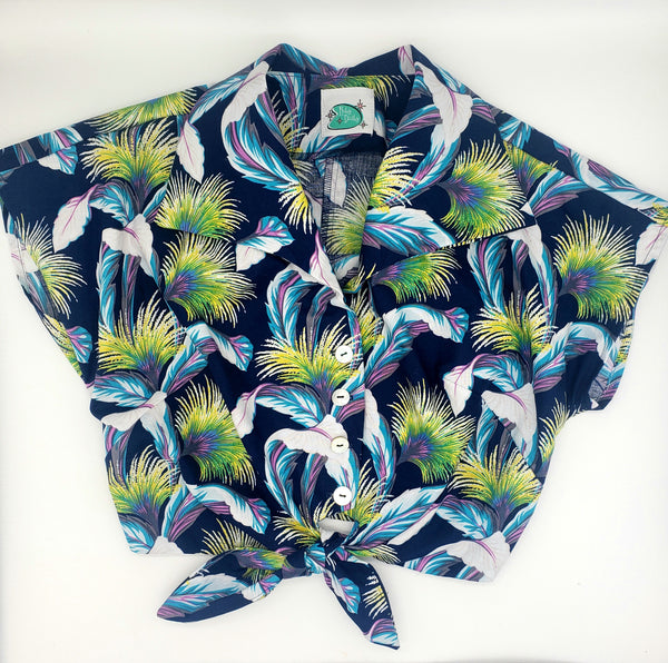 Tropical feather tie top