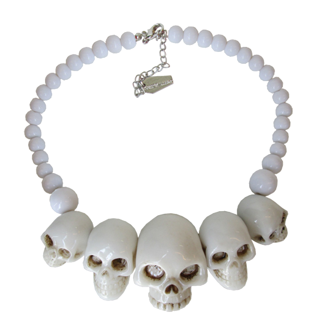 Skull Collection Necklace in White